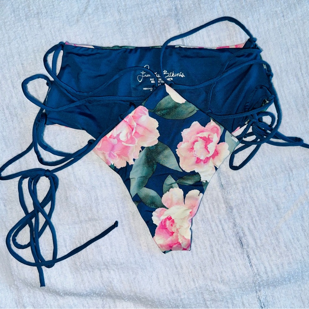 NWOT Frankies Bikinis Ayla Bottom in Pink Peony XS - Picture 4 of 7